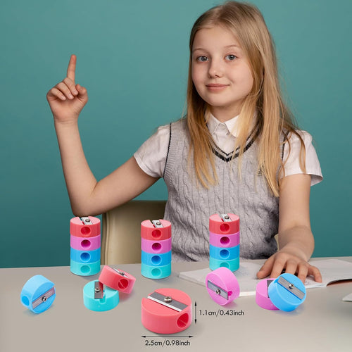 Fainne 800 Pcs Pencil Sharpeners Bulk for Kids Colorful Manual Pencil Sharpeners Compact Portable Handheld Crayon Back to School Supplies for Kids Students Home Office Classroom Prizes(Bright Color)